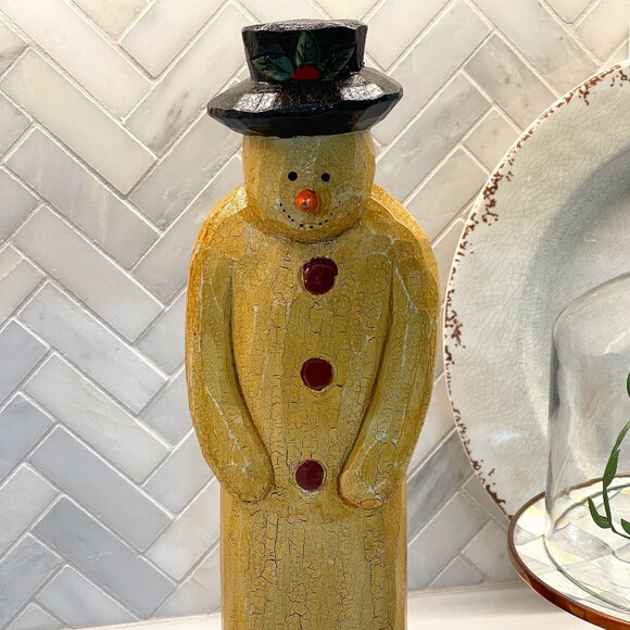 Vintage Farmhouse Snowman - Picture 2 of 11